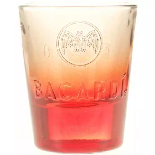 6 x Bacardi Glas Gläser Schnapsglas Shotglas Fuego Gastro Bar Deko NEU 